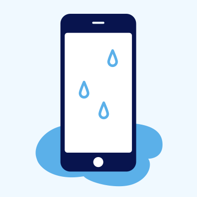 水没したスマートフォンのイメージ
